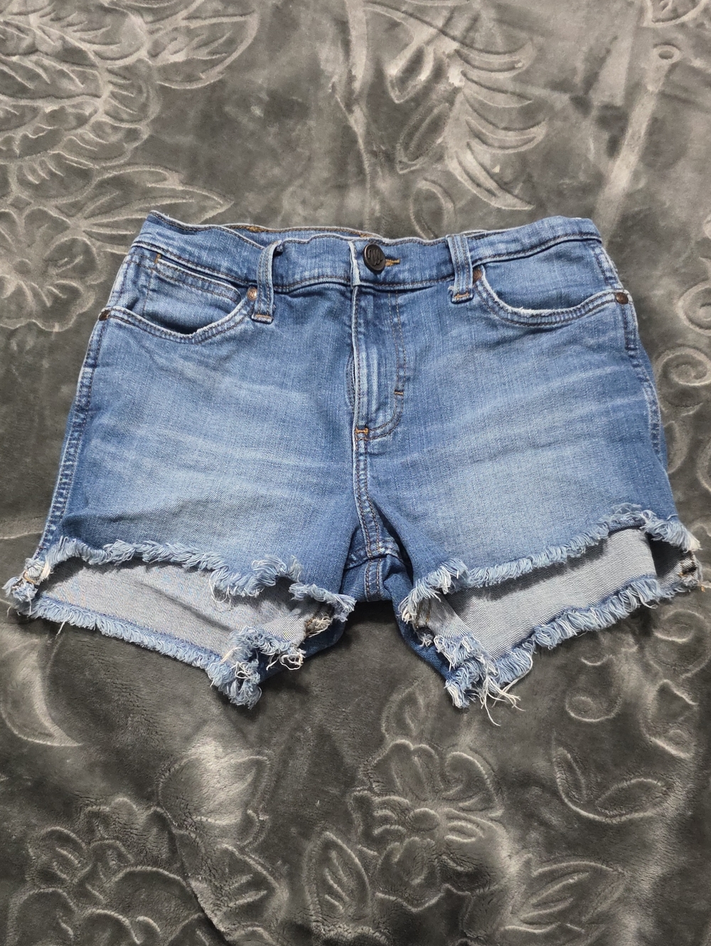 Wrangler Womens Denim Shorts High Rise Cutoff